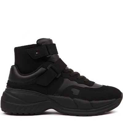 Shop Tommy Hilfiger Black Eco-suede Chunky Sneakers