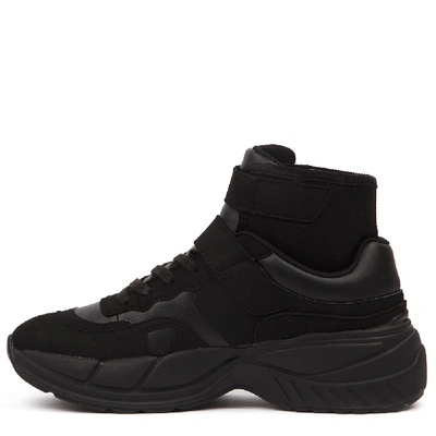 Shop Tommy Hilfiger Black Eco-suede Chunky Sneakers