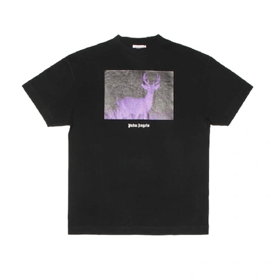 Shop Palm Angels Night Vision Deer T-shirt In Black