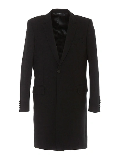 Shop Dolce & Gabbana Black Wool Blend Coat