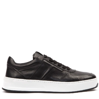 Shop Tod's Black Leather Laced Sneaker