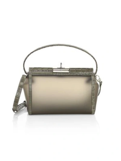 Shop Gu_de Women's Water Leather-trimmed Pvc Crossbody Bag In Olive