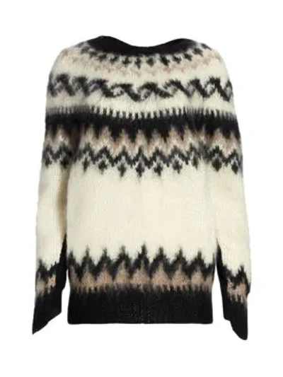 Shop Junya Watanabe Women's Fair Isle Cardigan In Natural Black