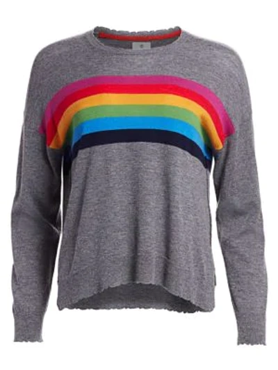 Shop Sundry Rainbow Crew Cashmere & Wool Sweater In Charcoal