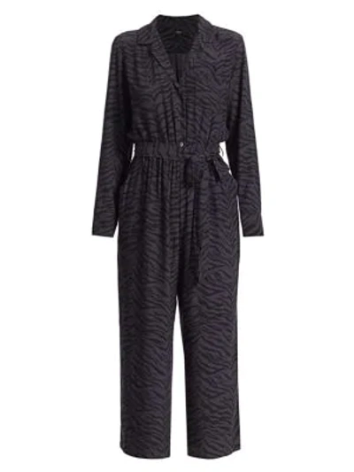 Shop Rails Women's Callan Zebra-print Jumpsuit In Charcoal