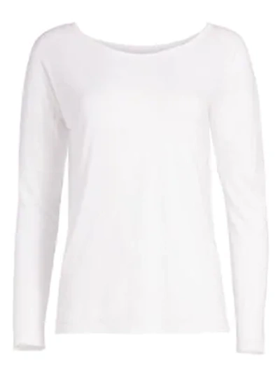 Shop Frame Women's Le Mr Garcon Long Sleeve Tee In White