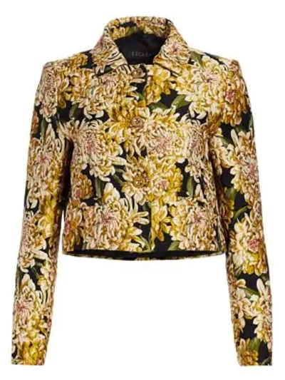 Shop Escada Women's Chrysanthemum Jacquard Crop Jacket In Neutral