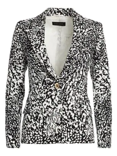 Shop Escada Bikenati Abstract Leopard Print Jacket In Black Leopard