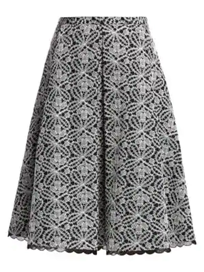 Shop Piazza Sempione Embroidered Pleated Skirt In Neutral