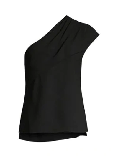 Shop Elie Tahari Bela One-shoulder Top In Black