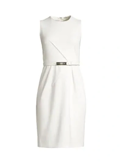 Shop Elie Tahari Azra Belted Sheath Dress In Fresh Pearl