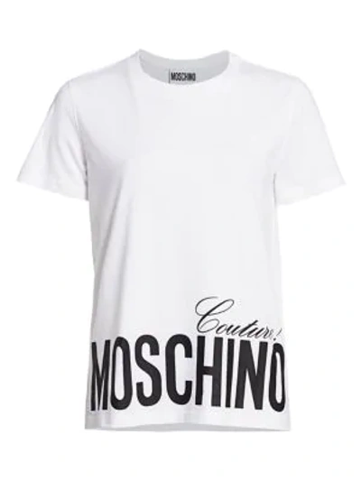Shop Moschino Couture Logo T-shirt In White
