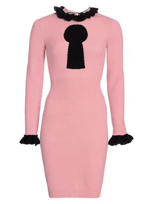 moschino pink sweater dress
