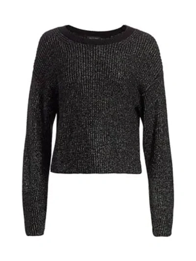 Shop Rag & Bone Women's Jubilee Metallic Merino Wool-blend Sweater In Black