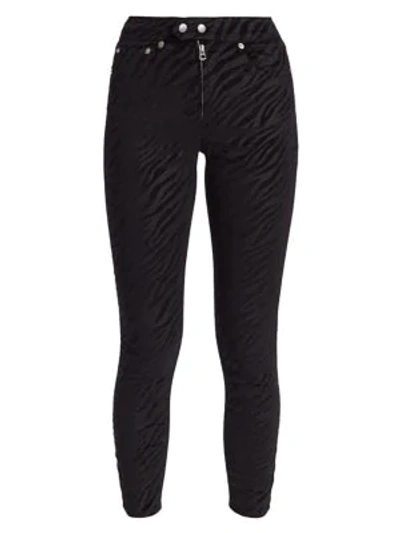 Shop Rag & Bone Nina High-rise Zebra-stripe Ankle Skinny Jeans In Black