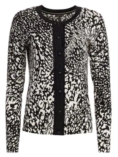 Shop Escada Women's Sivan Abstract Leopard-print Cardigan In Black Leopard