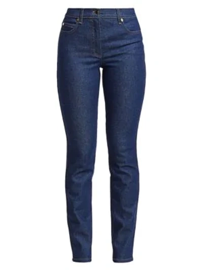 Shop Escada J575 High-rise Stretch Cotton Skinny Jeans In Medium Blue Denim
