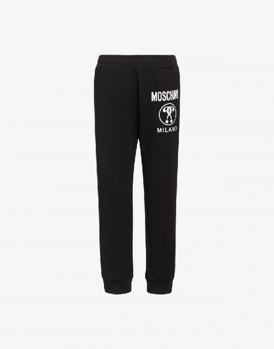 Shop Moschino Fleece Jogging With Double Question Mark In Black