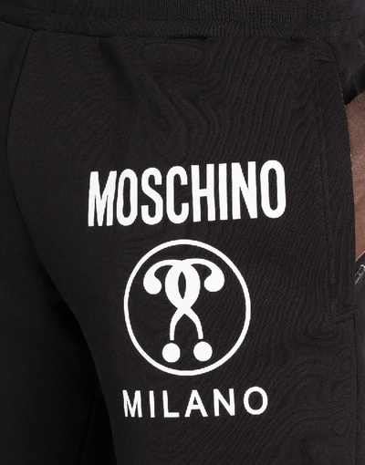 Shop Moschino Fleece Jogging With Double Question Mark In Black
