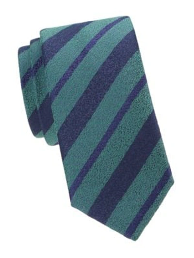Shop Charvet Men's Alternating Stripes Wool & Silk Tie In Navy