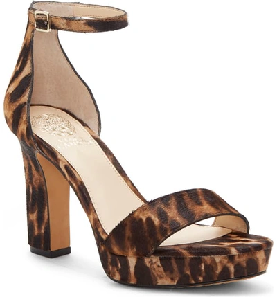 Shop Vince Camuto Sathina Sandal In Natural Calf Hair