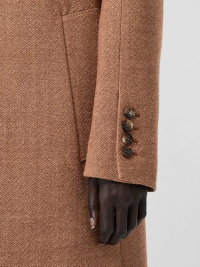 Shop Burberry Waistcoat Detail Wool Tailored Coat In Bronze
