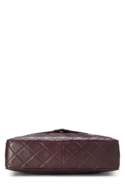 Pre-owned Chanel Burgundy Quilted Lambskin Envelope Camera Bag Extra Large