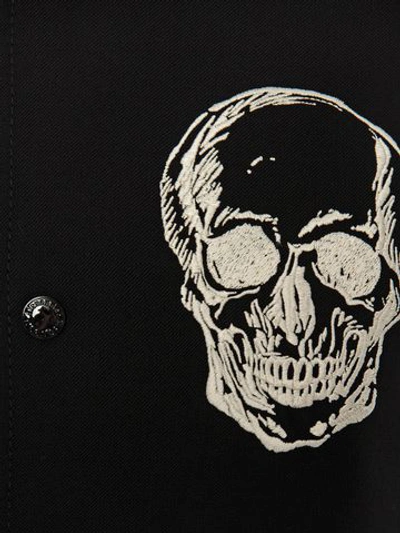 Shop Alexander Mcqueen Embroidered Skull Bomber Jacket In Black