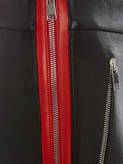 Shop Alexander Mcqueen Leather Stripe Trouser In Black/red