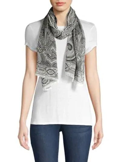 Shop Etro Delhy Paisley Silk Scarf In White