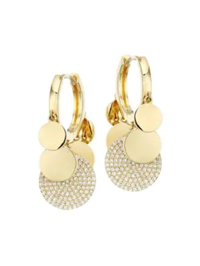 Shop Nina Gilin Women's 18k Yellow Gold & Diamond Charm Hoop Earrings