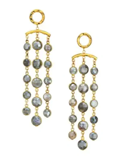 Shop Nest Women's 22k Goldplated & Pyrite Tassel Earrings In Yellow Goldtone