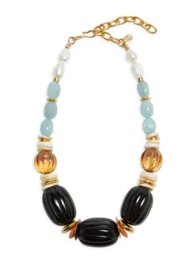 Shop Lizzie Fortunato Women's Villa Goldplated, 10mm Freshwater Pearl & Multi-beaded Necklace