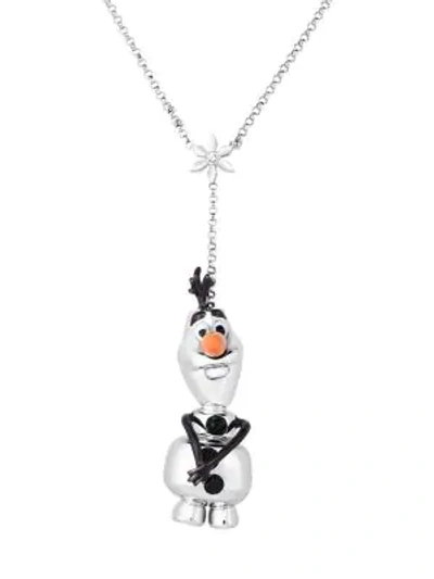 Shop Roberto Coin Disney's Frozen 2 X  18k White Gold & Diamond Olaf Pendant Necklace