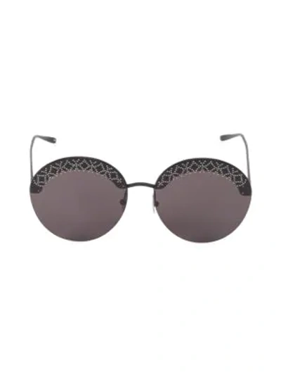 Shop Alaïa 61mm Embellished Round Sunglasses In Black