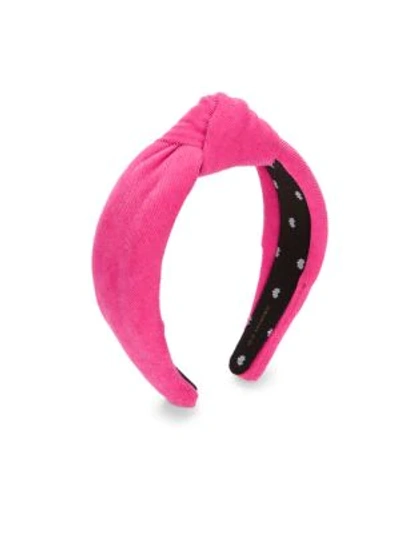 Shop Lele Sadoughi Women's Corduroy Knotted Headband In Pink