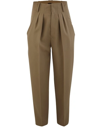 Shop Isabel Marant Durneri Trousers In Khaki