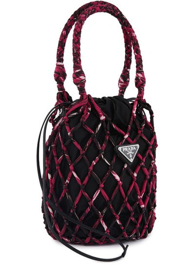 Prada Fisherman's Net Hand Bag In Fuxia