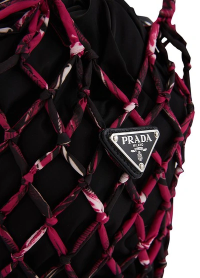 Prada Fisherman's Net Hand Bag In Fuxia