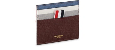 Shop Thom Browne Leather Card Holder In Seasonal-multi
