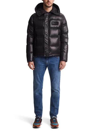 Shop Kenzo Cropped Hooded Padded Jacket In Black