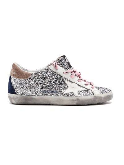 Shop Golden Goose Sneaker Superstar In Silver Glitter Avola