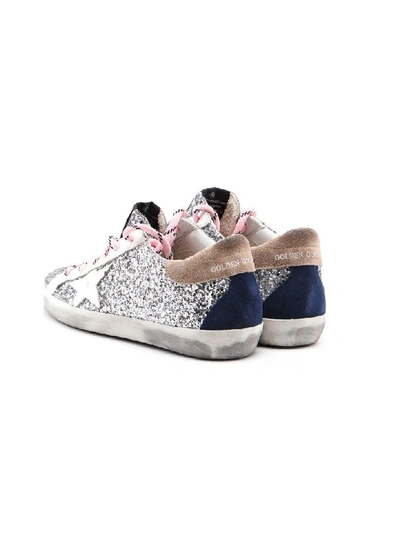 Shop Golden Goose Sneaker Superstar In Silver Glitter Avola