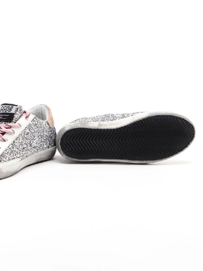 Shop Golden Goose Sneaker Superstar In Silver Glitter Avola