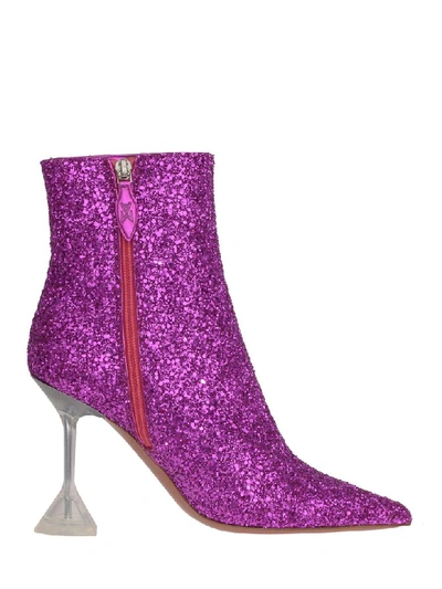 Shop Amina Muaddi Boots In Purple