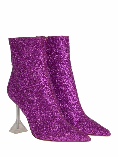 Shop Amina Muaddi Boots In Purple