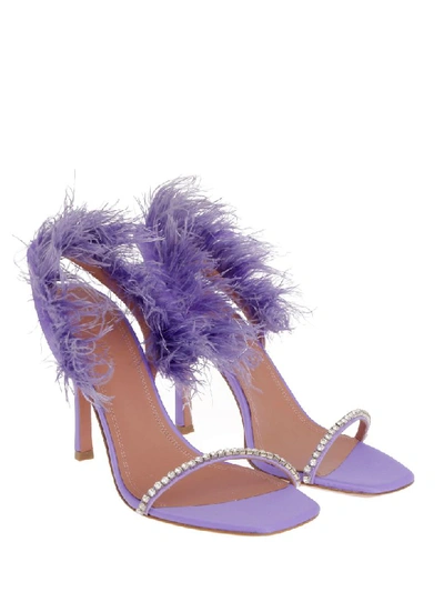 Shop Amina Muaddi Sandals In Purple