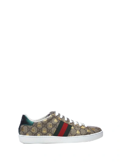 Shop Gucci Gg Supreme Ace Sneakers In Beige Eb Oro