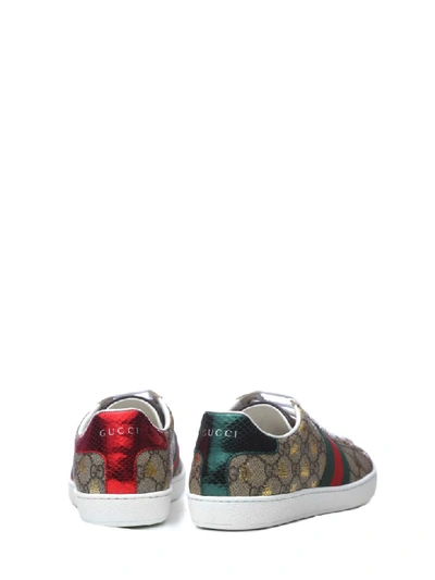 Shop Gucci Gg Supreme Ace Sneakers In Beige Eb Oro