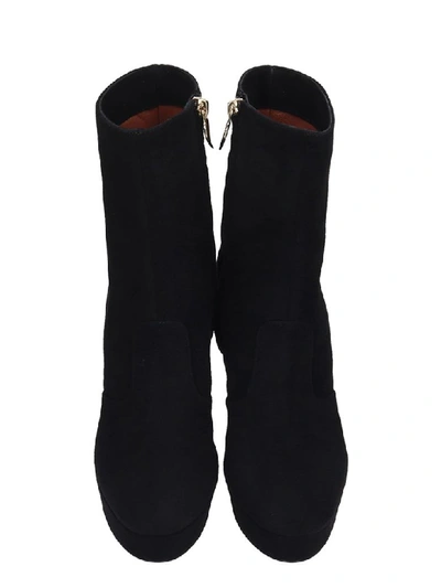 Shop L'autre Chose High Heels Ankle Boots In Black Suede